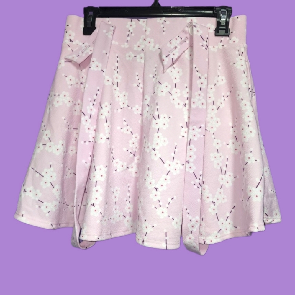 Midnight Hour: Pink Sakura Suspender Skirt - Picture 6 of 7